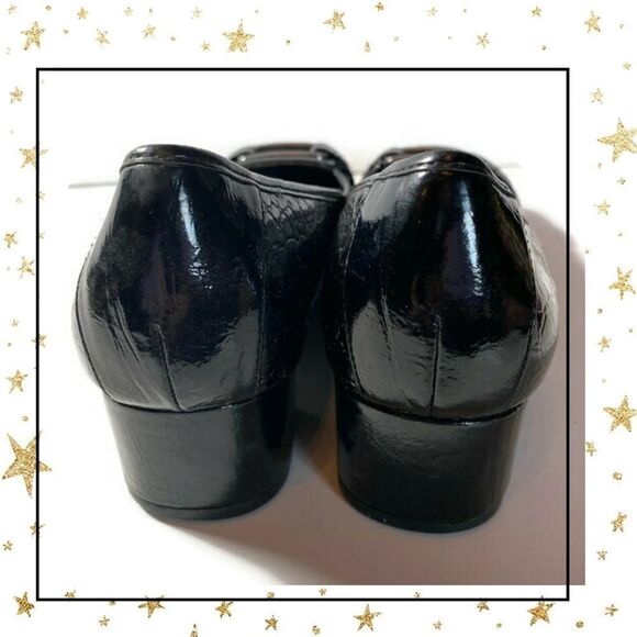 Life Stride Black Snake Patent Shoes 8 - Picture 6 of 7